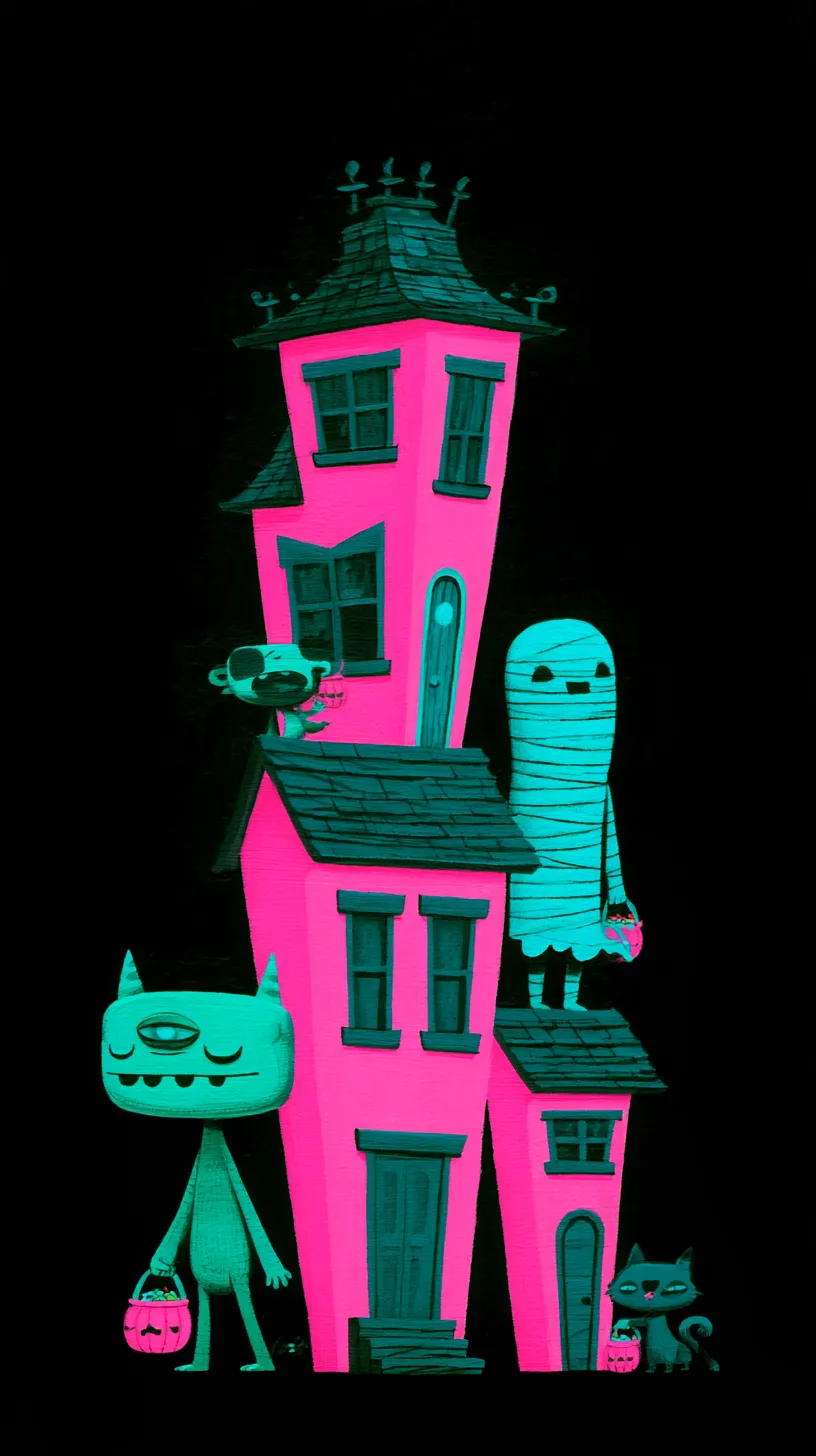 La casa encantada de color rosa