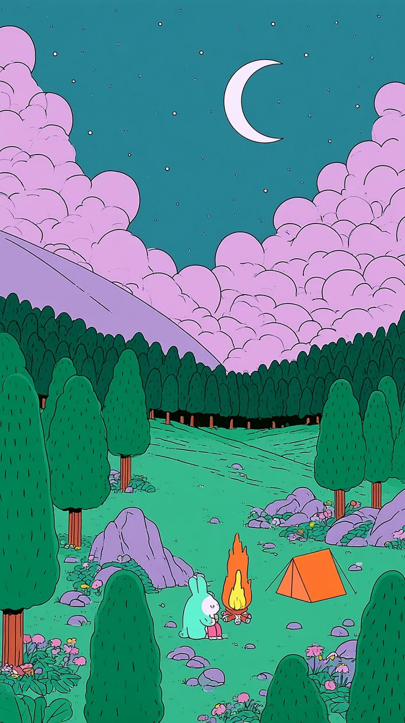De acampada bajo la luna