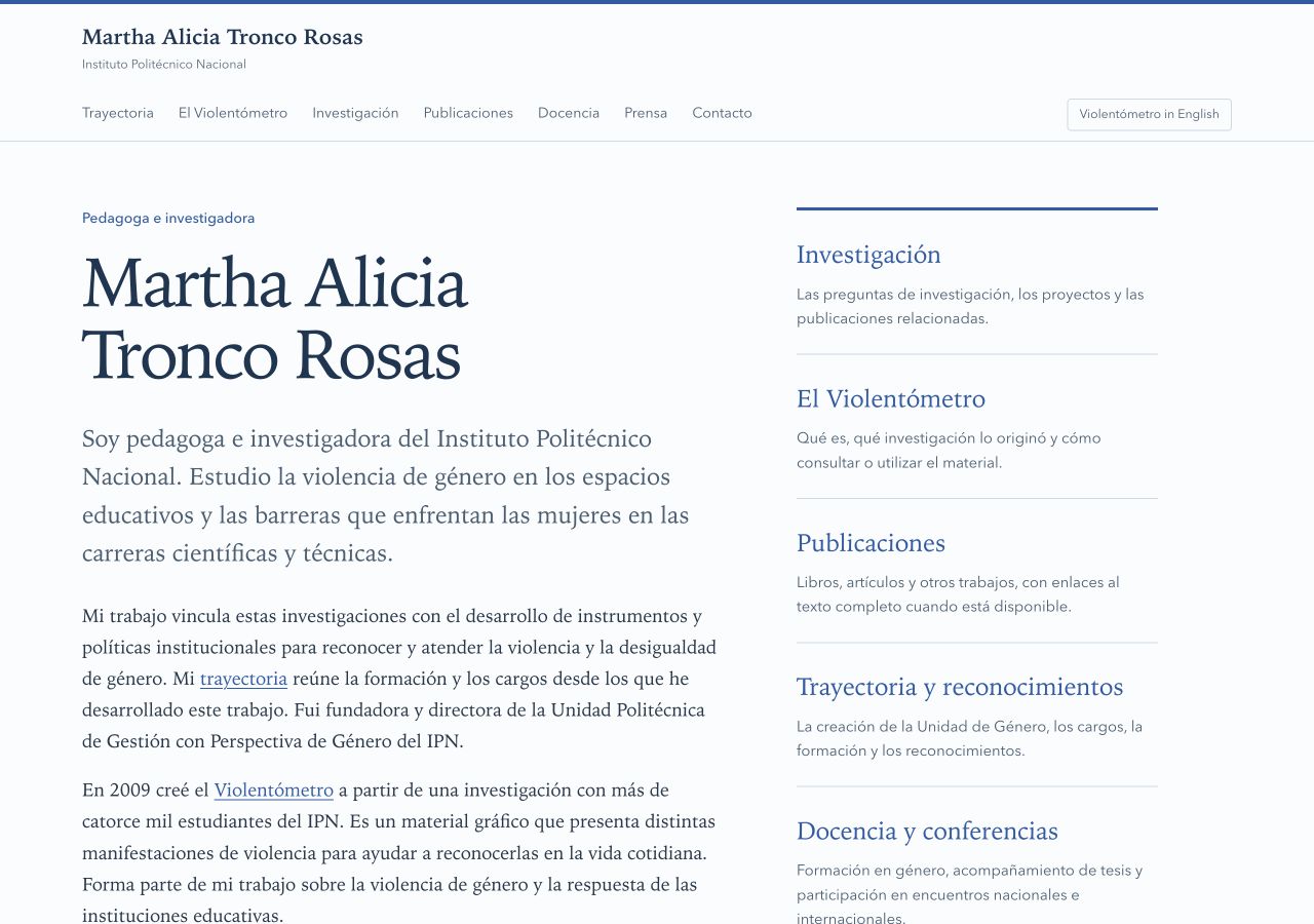 Martha’s website, introducing her research, teaching and publications.